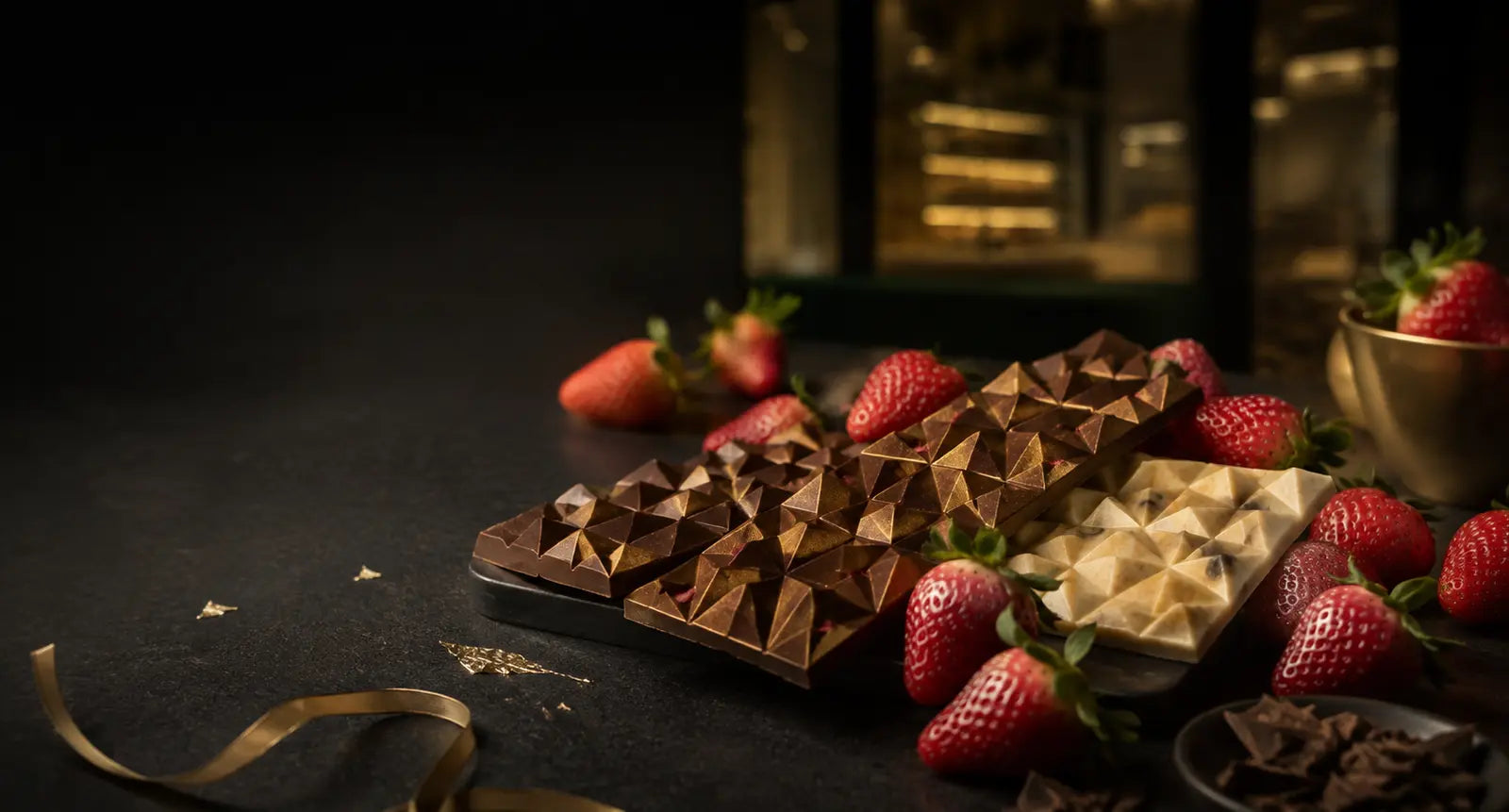 Fraises fraîches et tablettes de chocolat artisanales LODISSEY à Genève
